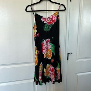 Old navy black and pink flowers dress size medium